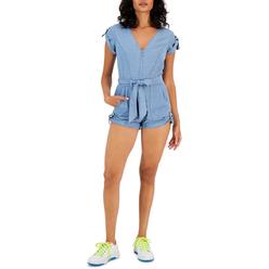 Guess Blaire Womens Cotton Cuffed Romper