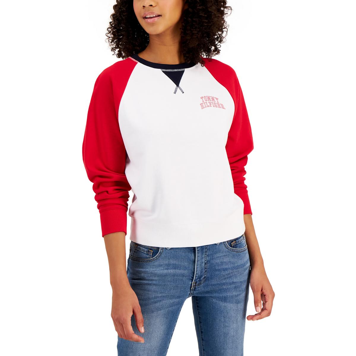 Tommy Hilfiger Womens Colorblock Crewneck Sweatshirt