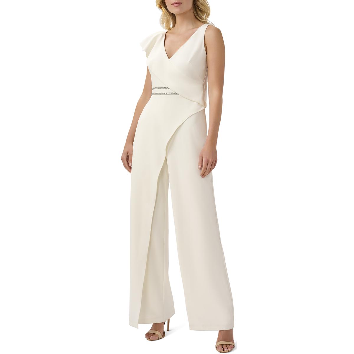 Adrianna Papell Womens Embellished Wide-Leg Jumpsuit