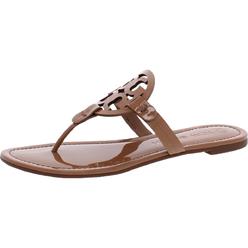 Tory Burch Miller Womens Patent Leather T-Strap Thong Sandals