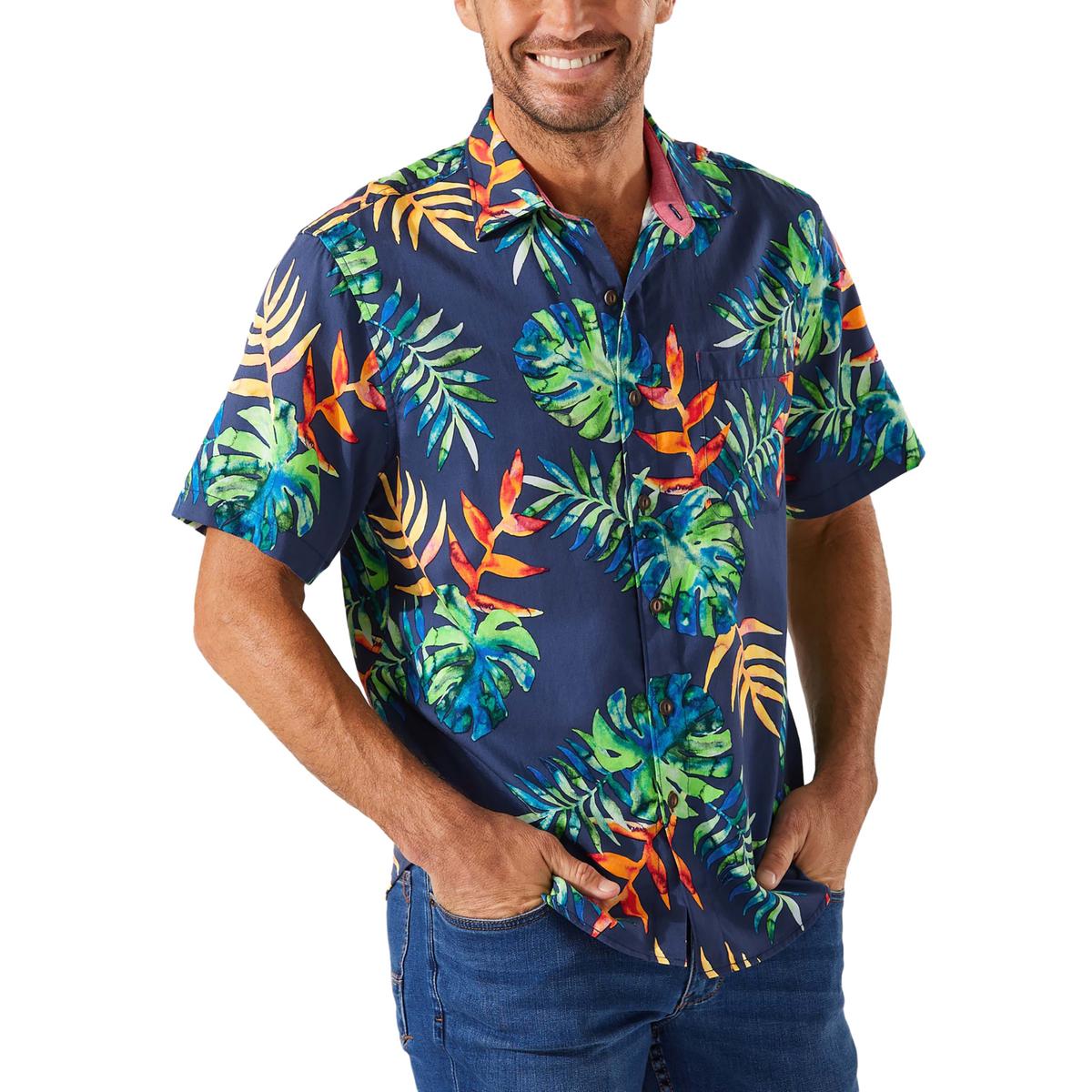 Tommy Bahama Mens Short Sleeve Tencel Button-Down Shirt