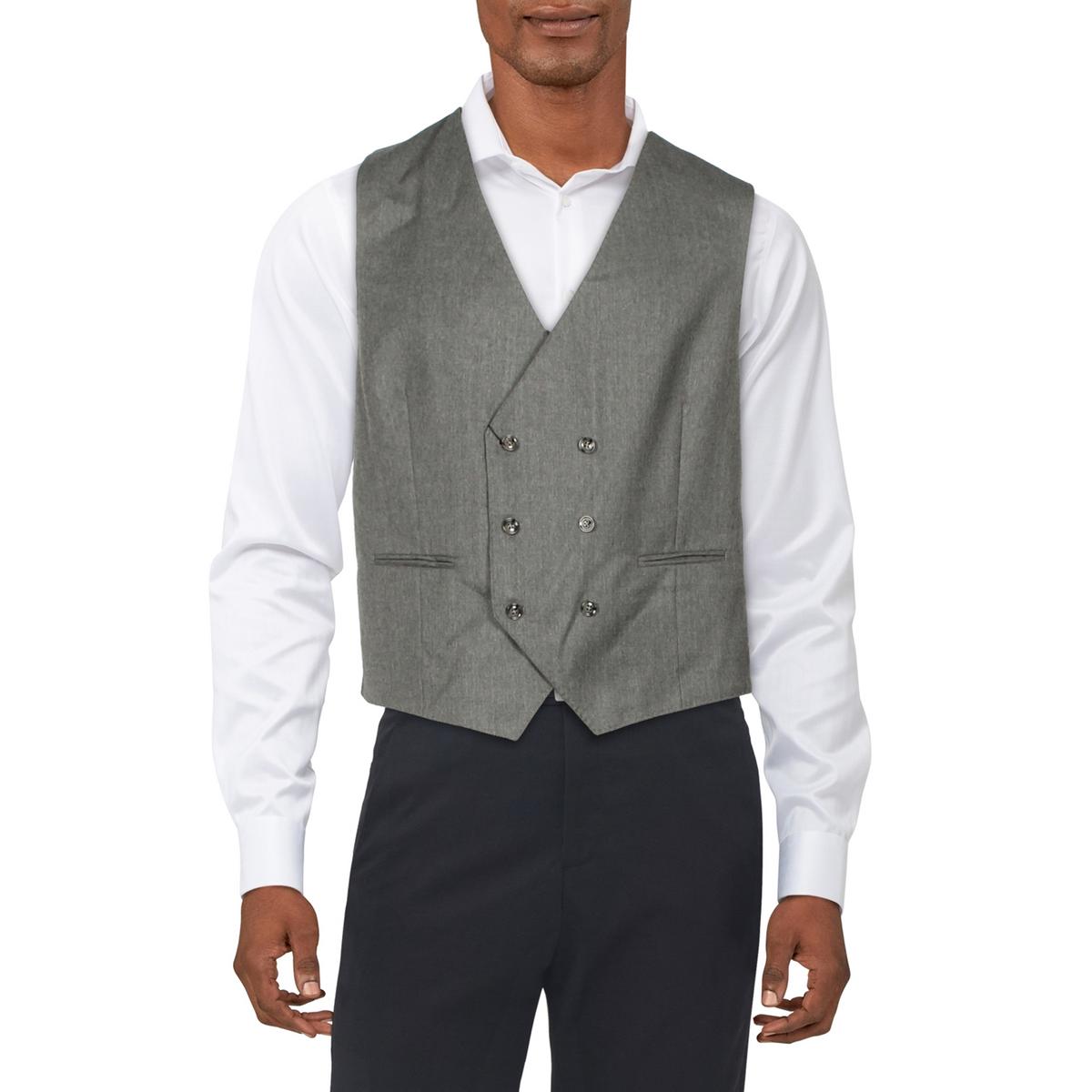 TAYION BY MONTEE HOLLAND Mens Classic Fit Heathered Suit Vest