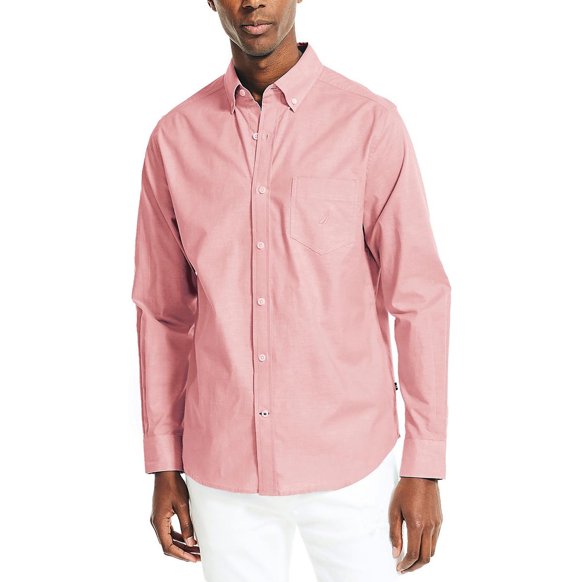 Nautica Mens Classic Fit Collared Button-Down Shirt