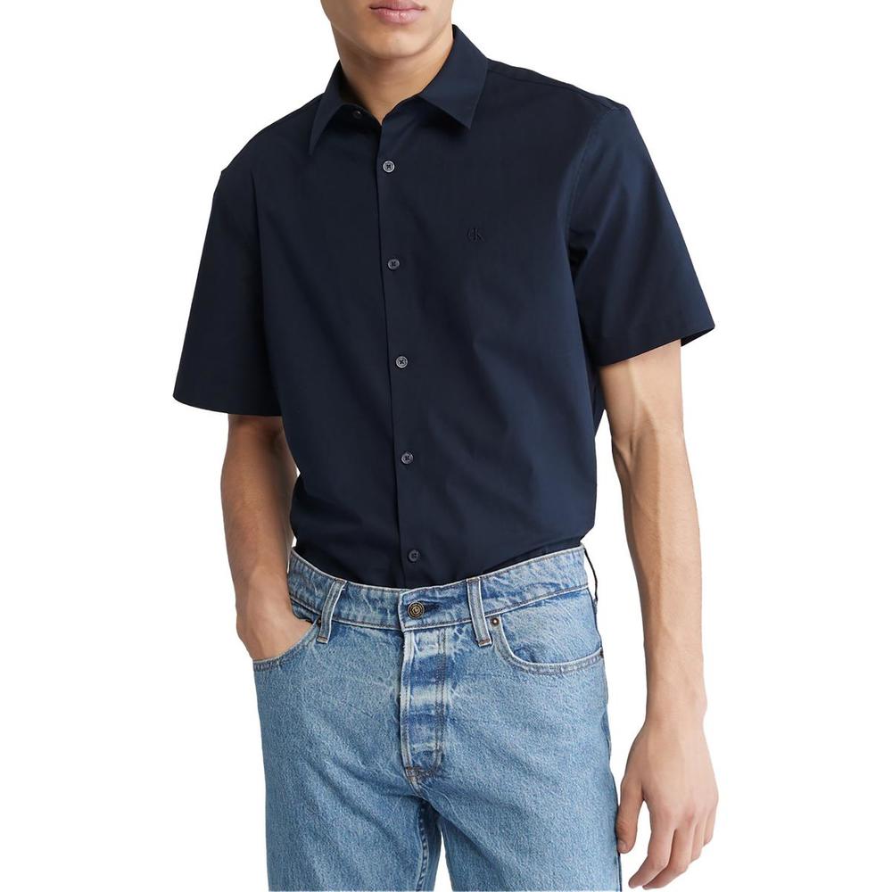 Calvin Klein Mens Collared Slim Button-Down Shirt