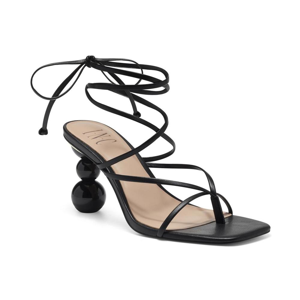 International Concepts Lillias Womens Faux Leather Ankle Tie Thong Sandals