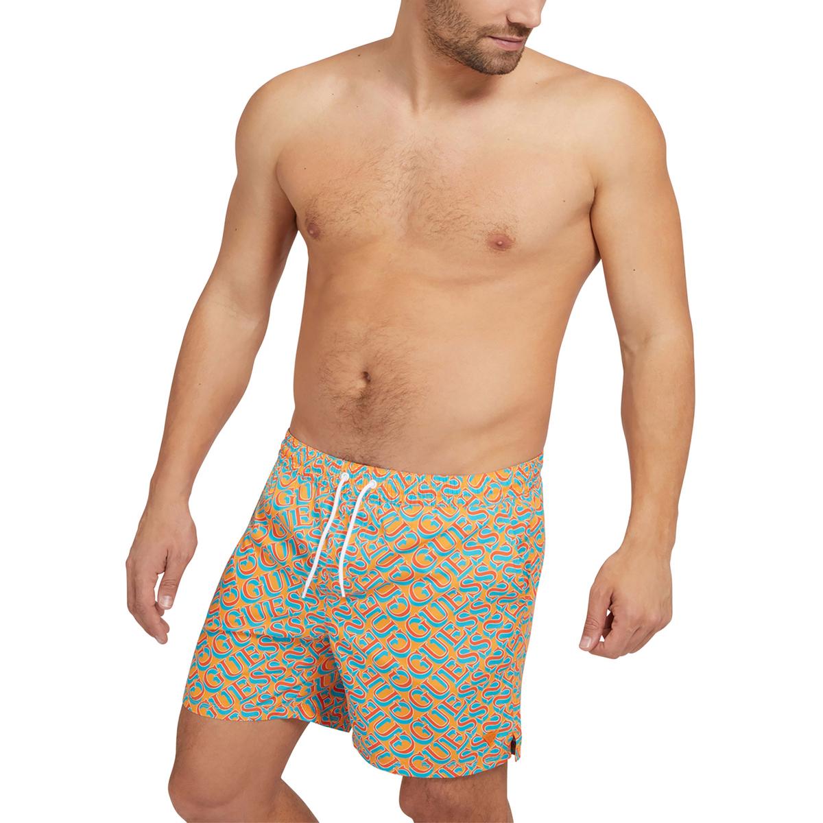 Guess Mens Printed Beachwear Swim Trunks