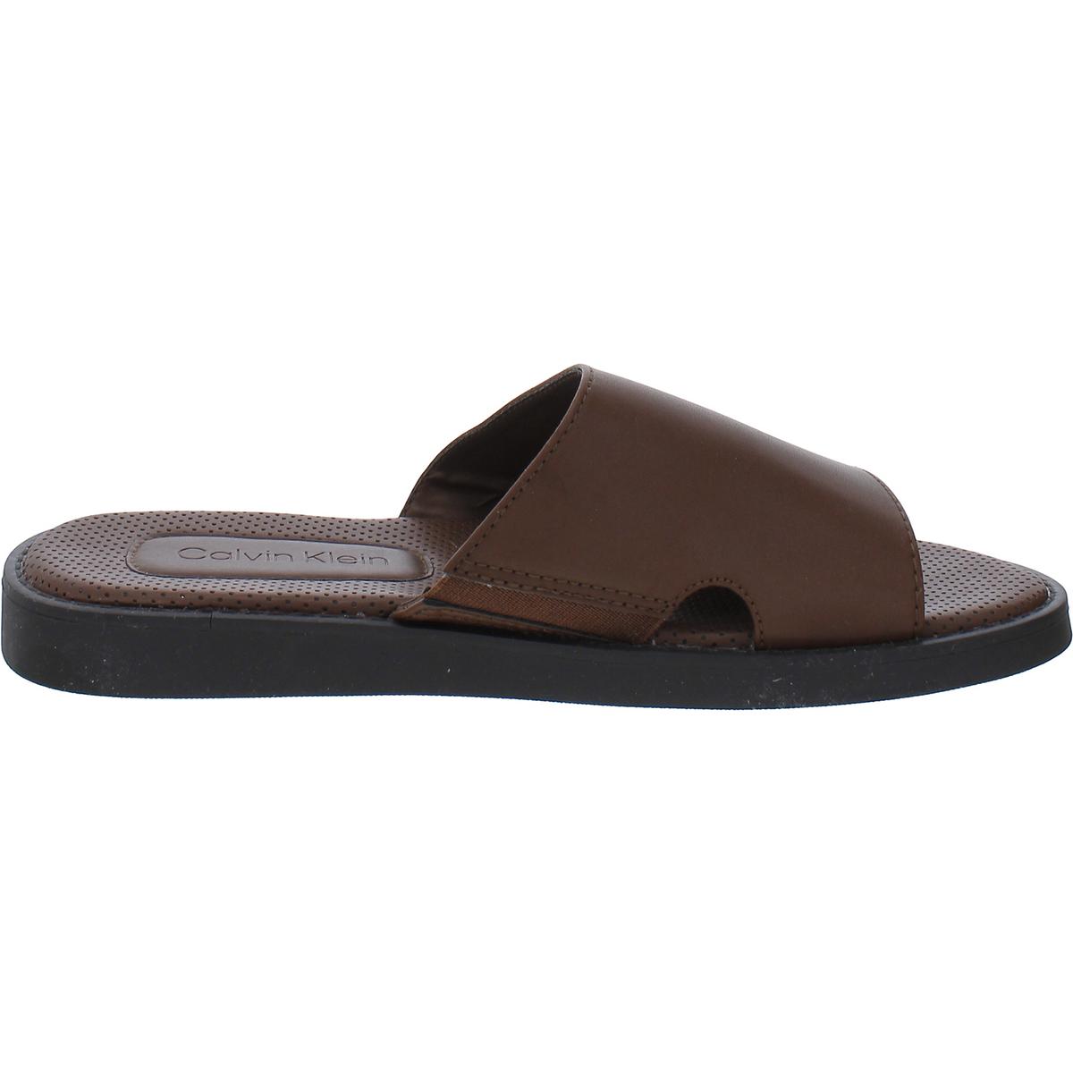 Calvin Klein Ethan 2 Mens Faux Leather Slip On Slide Sandals