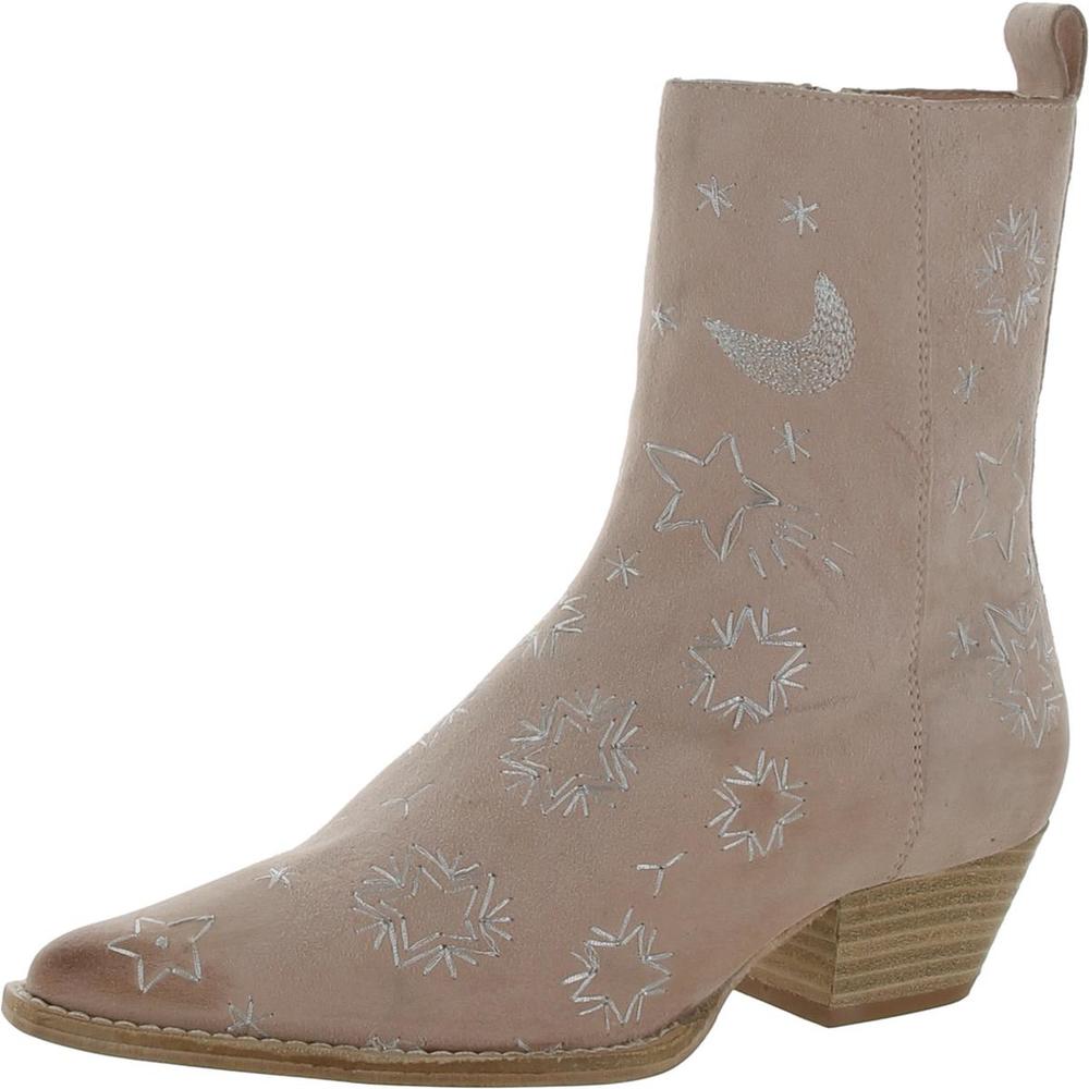 FREE PEOPLE Womens Suede Embroidered Cowboy, Western Boots