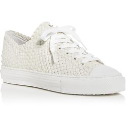 Stuart Weitzman Wova Womens Woven Leather Casual and Fashion Sneakers