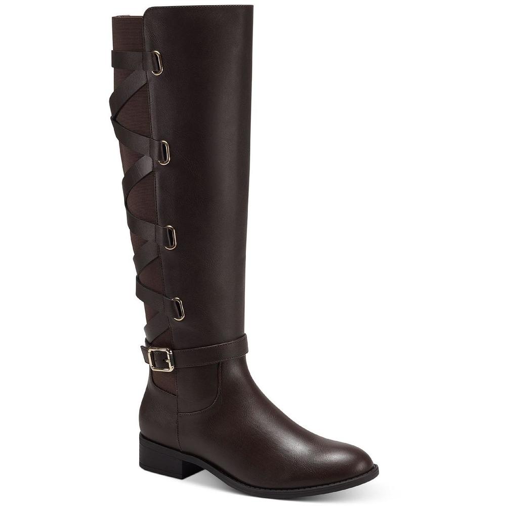 Thalia Sodi Veronika Womens Faux Leather Over-The-Knee Riding Boots