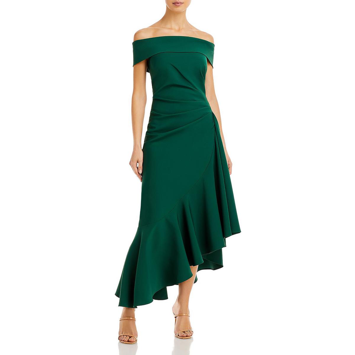 Eliza J Womens Asymmetric Off The Shoulder Midi Dress