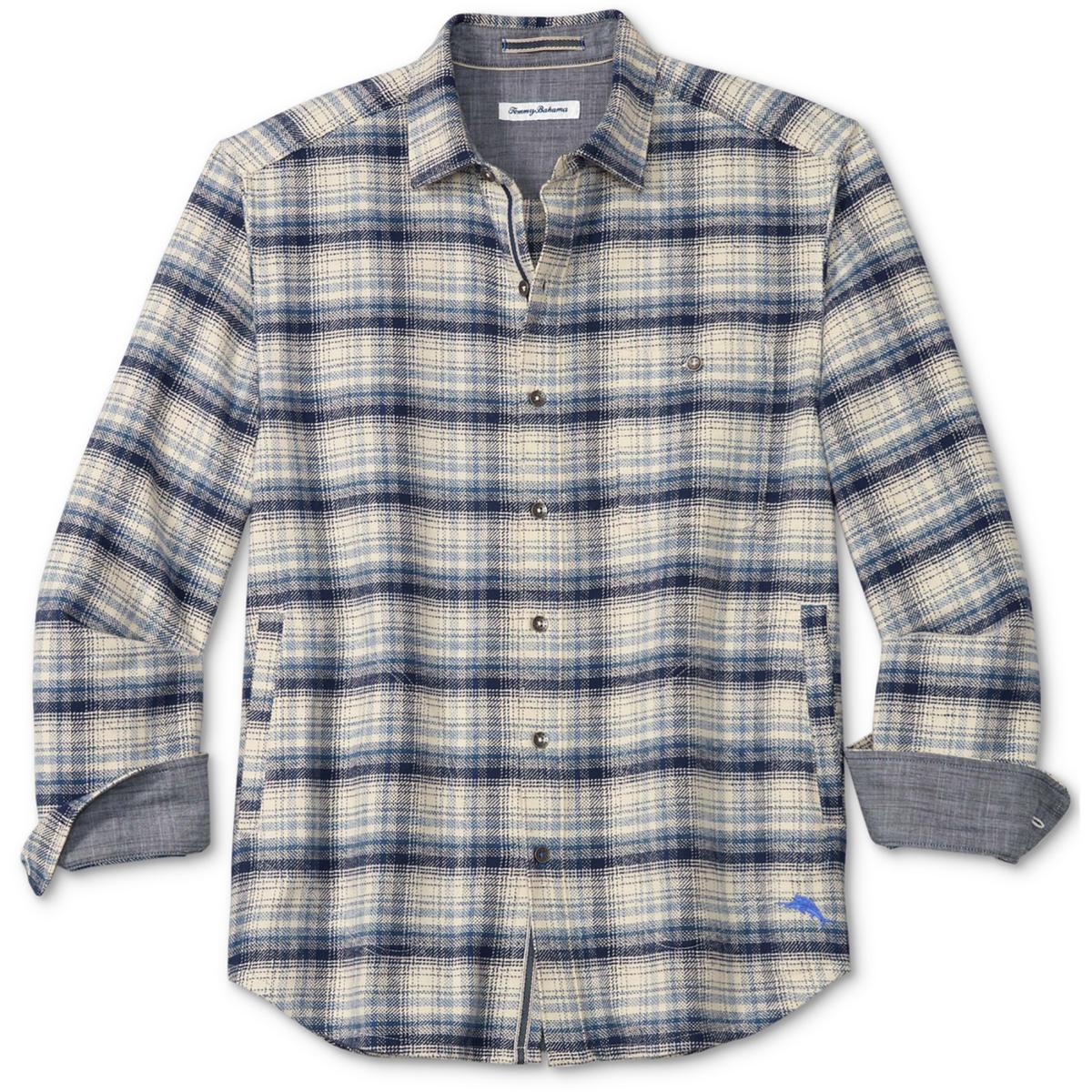 Tommy Bahama Mens Flannel Collar Button-Down Shirt