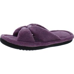 Isotoner Womens French Terry Peep-Toe Slide Slippers