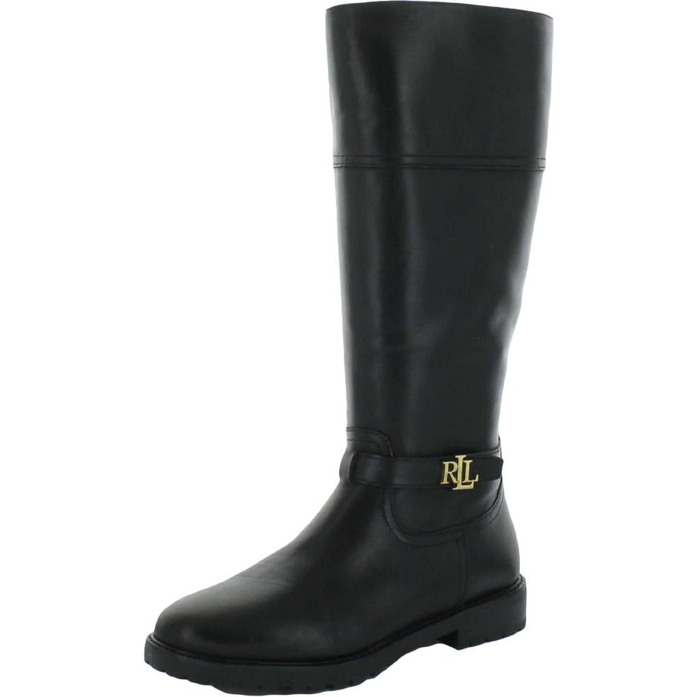 Ralph Lauren Everly Womens Leather Tall Mid-Calf Boots