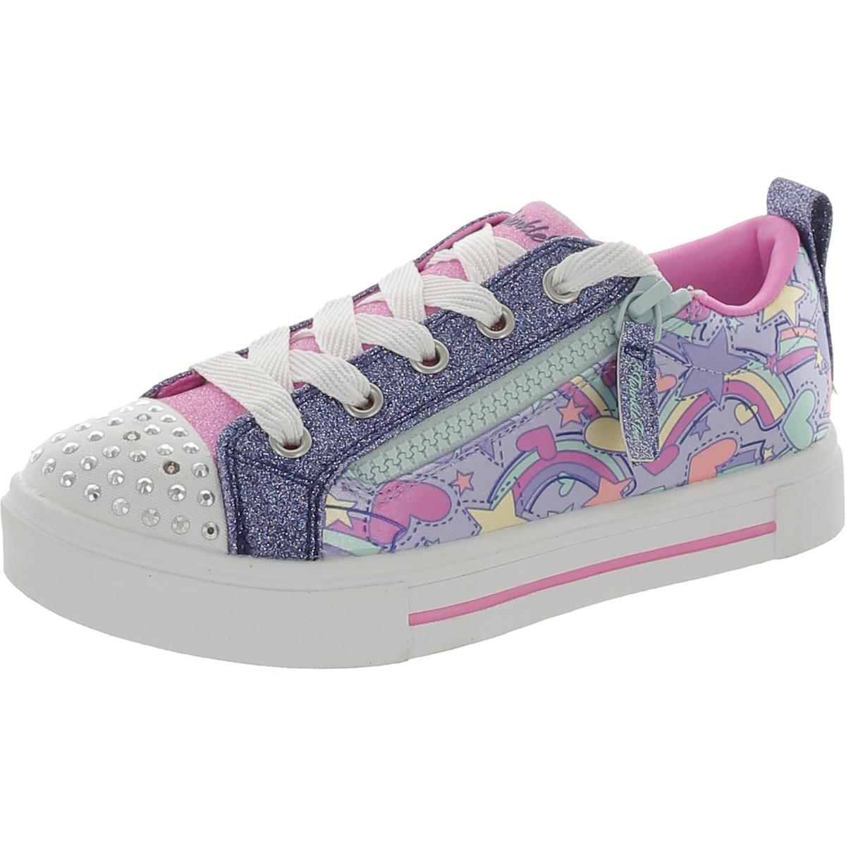Skechers Twinkle Sparkle Girls Satin Glitter Light-Up Shoes
