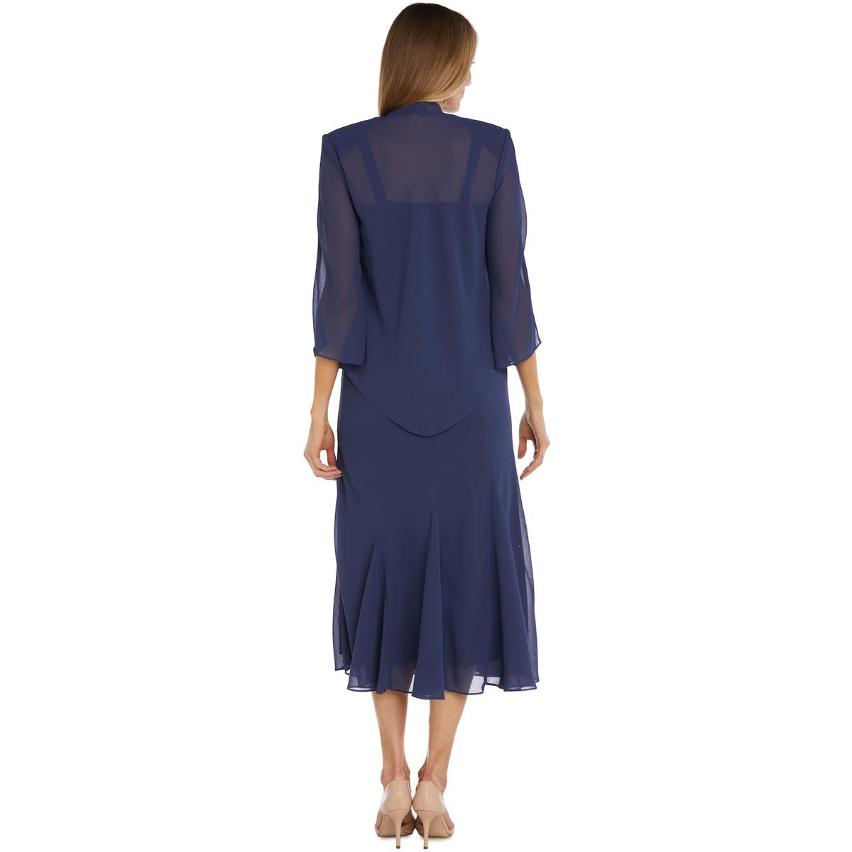 R&M Richards Womens Embellished Sleeveless Two Piece Dress