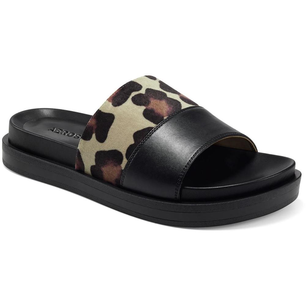 Aerosoles Louie Womens Faux Leather Footbed Slide Sandals