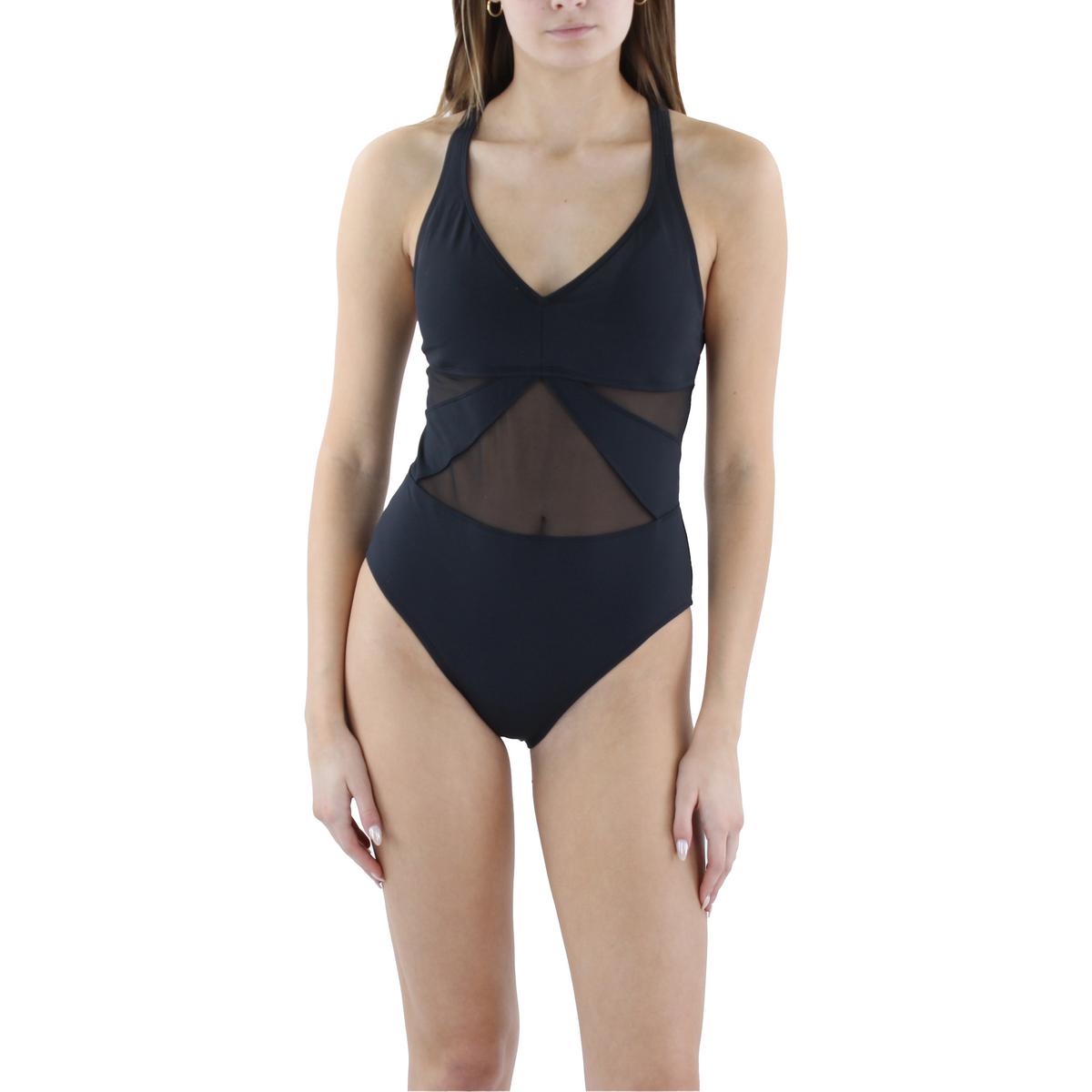 BLEU ROD BEATTIE Womens Illusion Lattice One-Piece Swimsuit