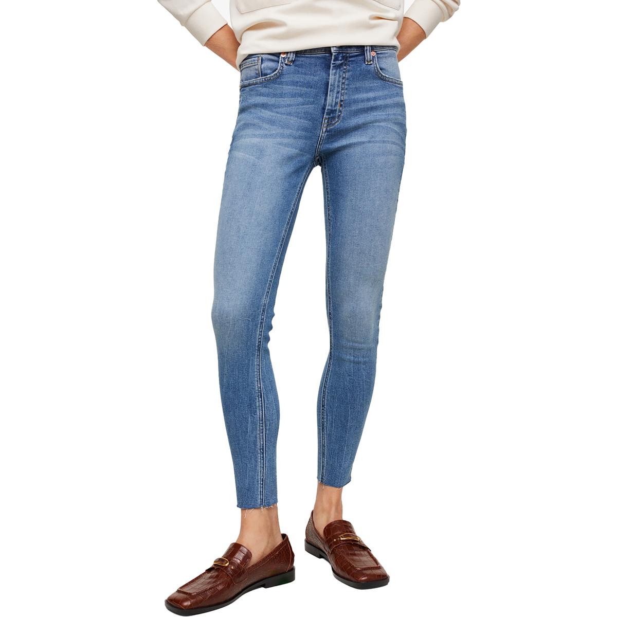 MNG Womens Mid-Rise Cropped Skinny Jeans