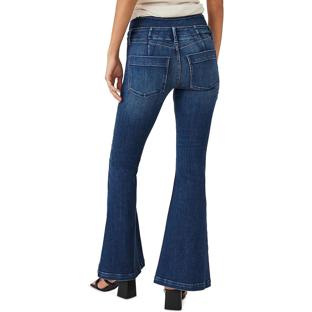 We The Free Womens Mid-Rise Faded Flare Jeans