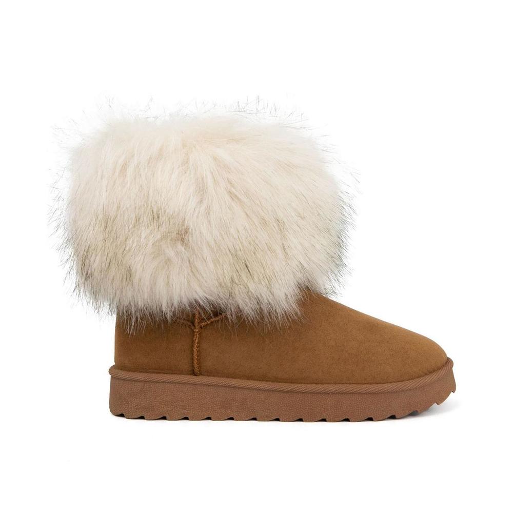 Sugar Radient Womens Faux Suede Cozy Winter & Snow Boots