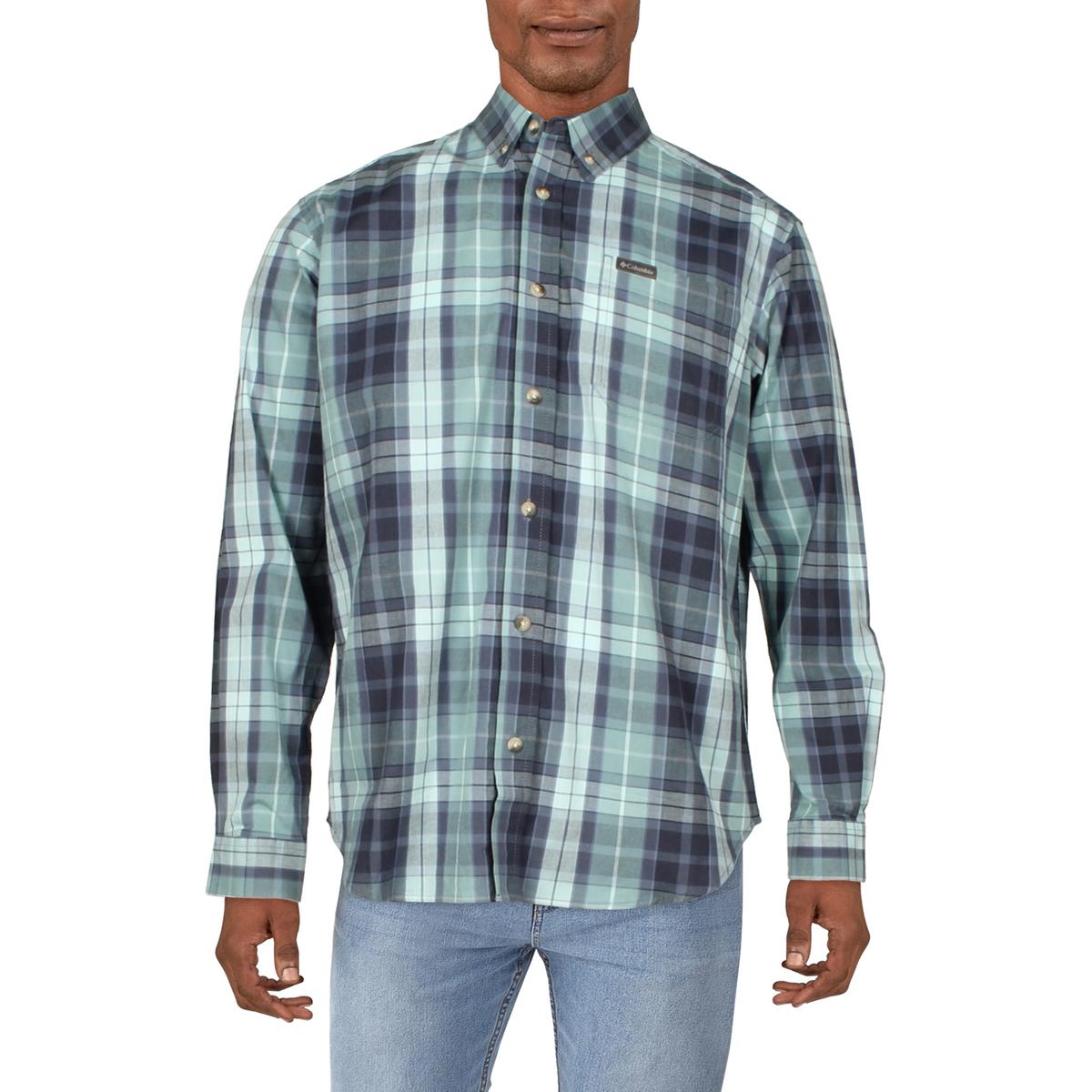 Columbia Sportswear Rapid Rivers Mens Check Print Collar Button-Down Shirt