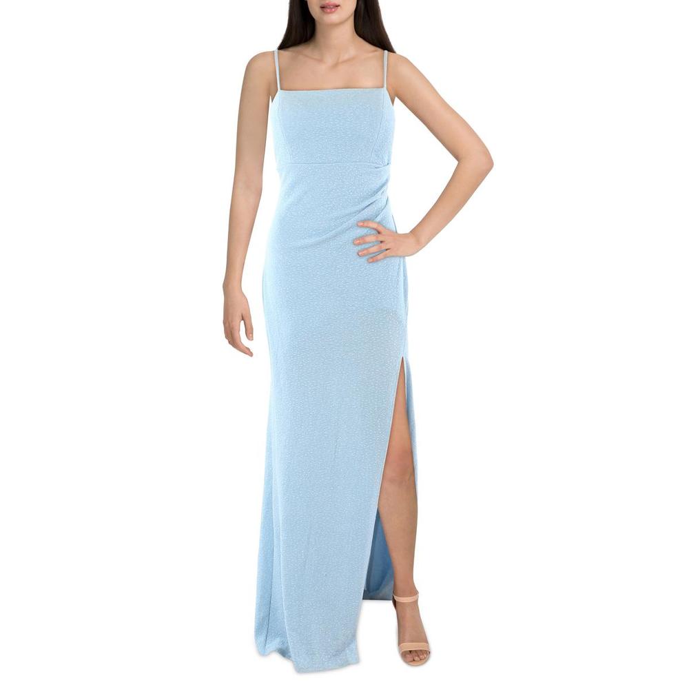 Crystal Doll Juniors Womens Ruched Long Evening Dress