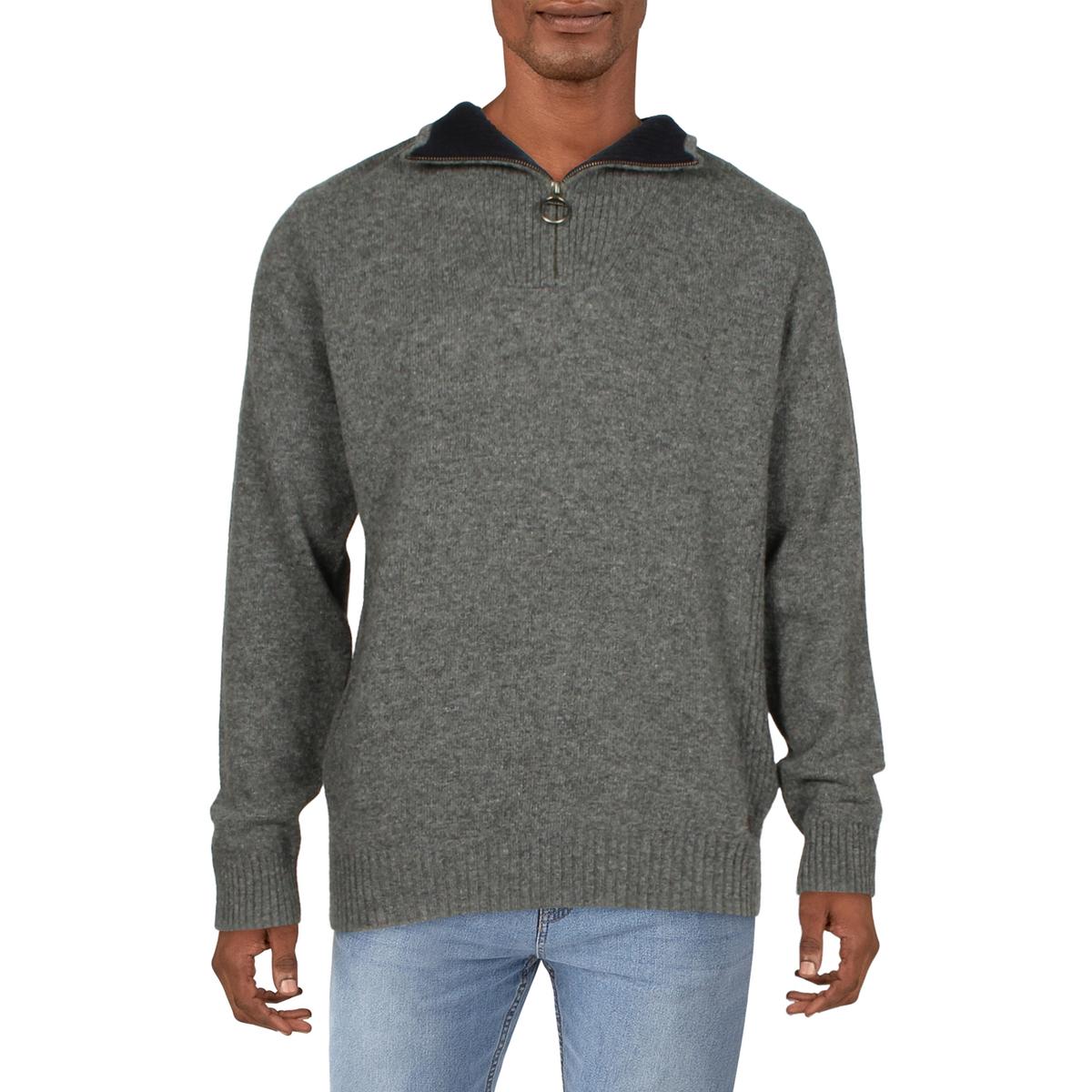 Barbour Mens Wool 1/4 Zip Pullover Sweater