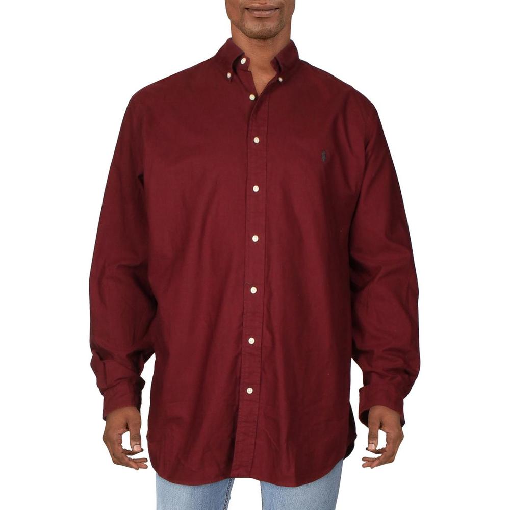 Ralph Lauren Big & Tall Mens Cotton Collared Button-Down Shirt