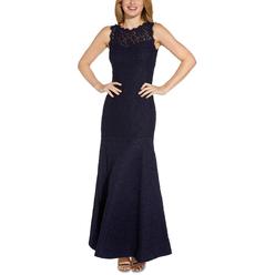 Adrianna Papell Womens Lace Maxi Evening Dress