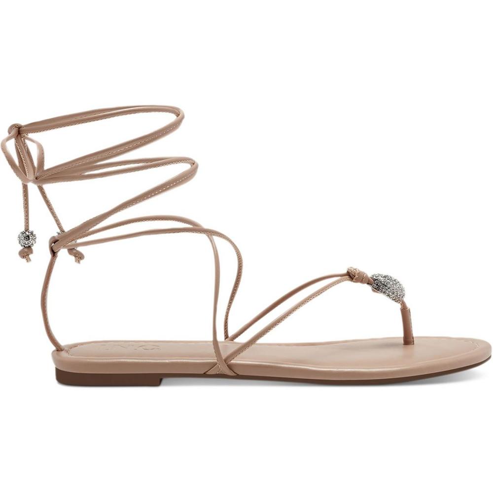 International Concepts Amille Womens Faux Leather Ankle Tie Strappy Sandals