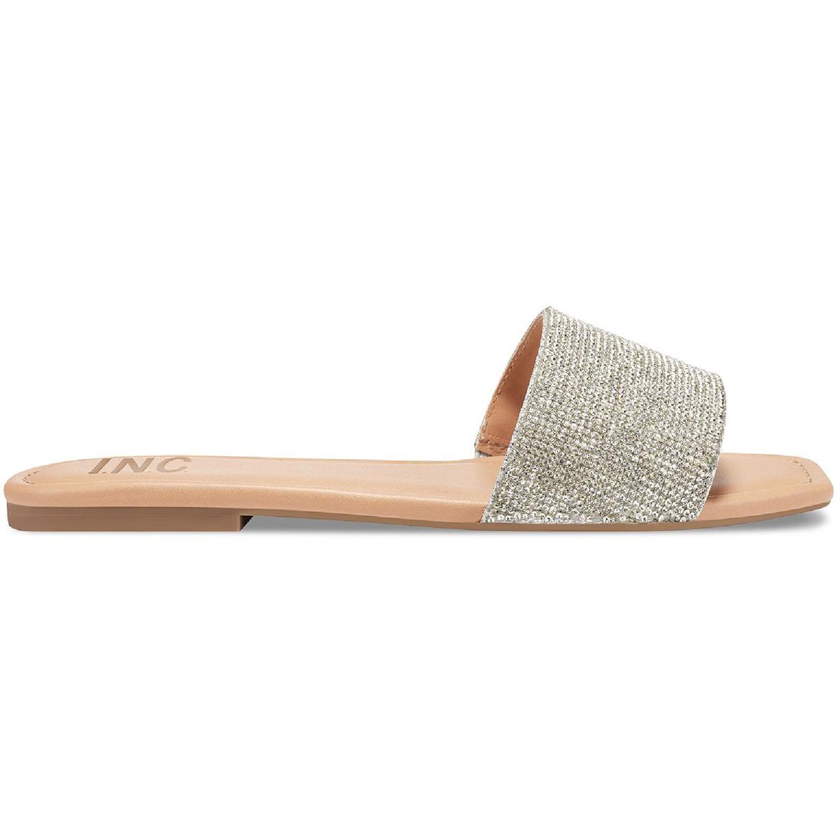 International Concepts Nataliah  Womens Embellished Square Toe Slide Sandals