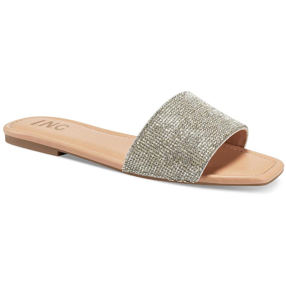International Concepts Nataliah  Womens Embellished Square Toe Slide Sandals