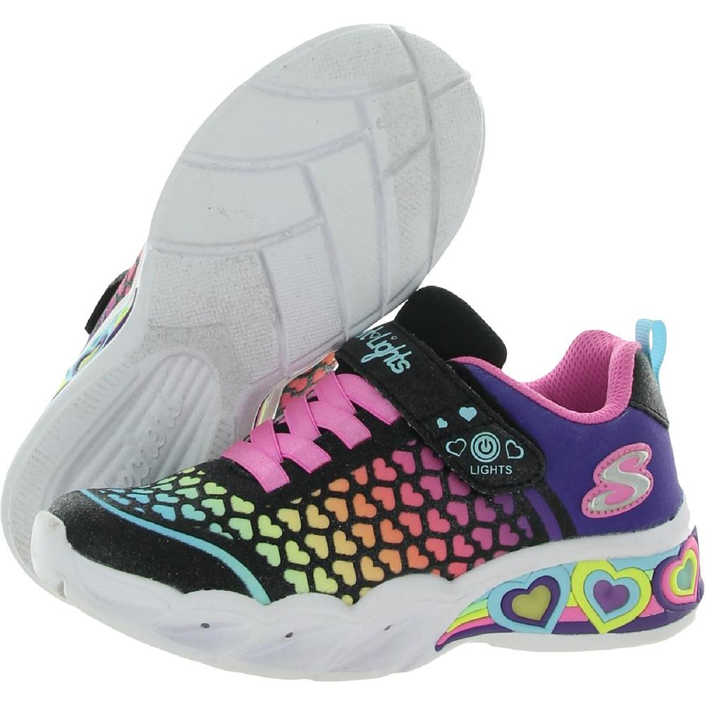 Skechers Lovely Colors Girls Glitter Slip On Light-Up Shoes