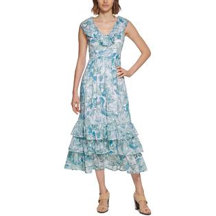 Calvin Klein Womens Chiffon Floral Maxi Dress Calvin Klein Womens Chiffon Floral Maxi Dress