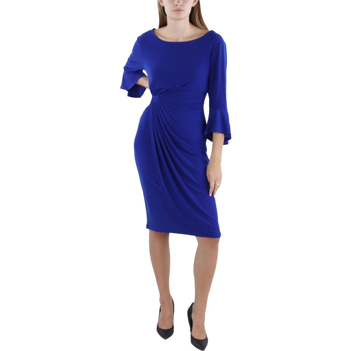 Connected Apparel Faux Wrap Long Sleeve Maxi Dress