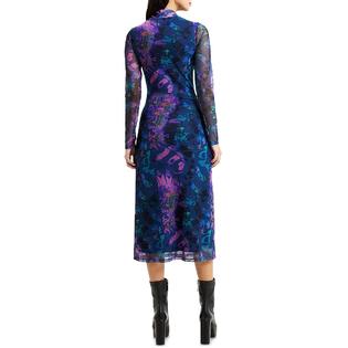 French Connection Womens Sheer Tea Length Midi Dress French Connection Womens Sheer Tea Length Midi Dress