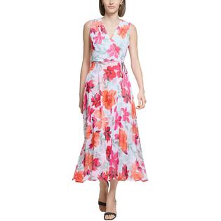 calvin klein women's printed chiffon wrap dress Calvin Klein Women's Printed Chiffon Wrap Dress