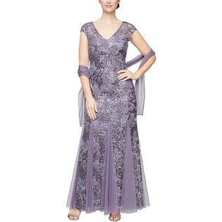 Alex Evenings Womens Lace Long Evening Dress Alex Evenings Womens Lace Long Evening Dress