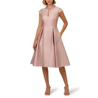 Adrianna Papell Mikado Womens Embellished Manmade Fit & Flare Dress Adrianna Papell Mikado Womens Embellished Manmade Fit & Flare Dress