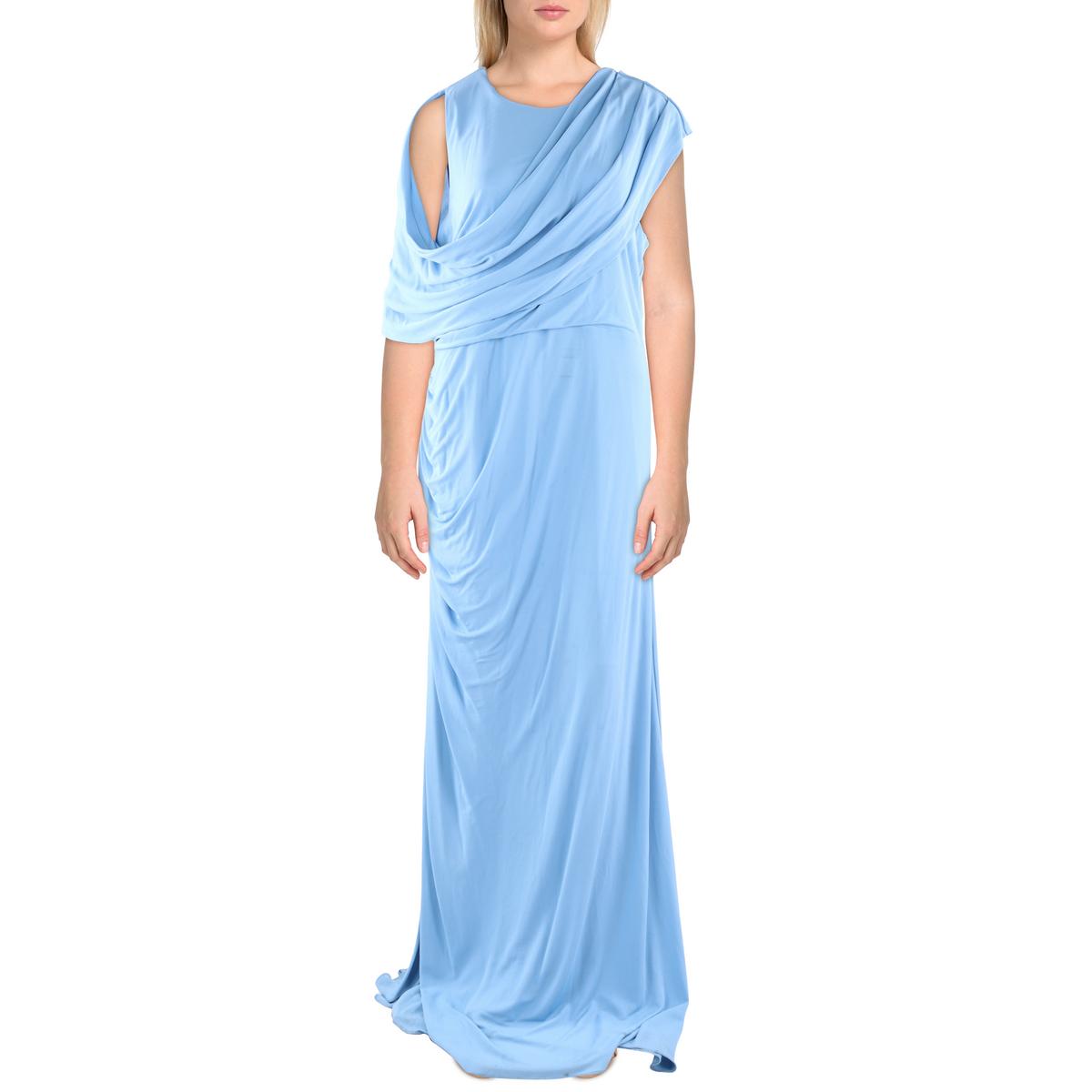Halston Casi Womens Draped Formal Evening Dress Halston Casi Womens Draped Formal Evening Dress