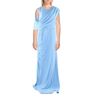 Halston Casi Womens Draped Formal Evening Dress Halston Casi Womens Draped Formal Evening Dress