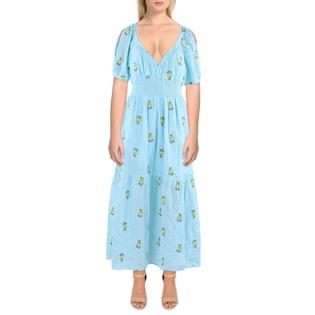 Betsey Johnson Riley Womens Embroidered Cotton Maxi Dress Betsey Johnson Riley Womens Embroidered Cotton Maxi Dress