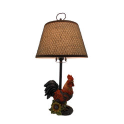 Multi Zeckos Table Lamps Sears Zeckos Rustic Farmhouse Rooster Table Lamp With Burlap And Wire Shade