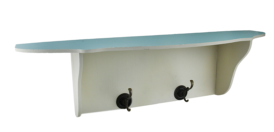 Unfinished Wood Wall Shelf Zeckos Blue Topped White Wood Wall Hook Shelf