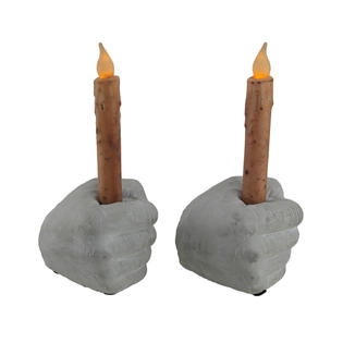 Zeckos Holding Hands Decorative Cement Fist Grip 2 Piece Taper