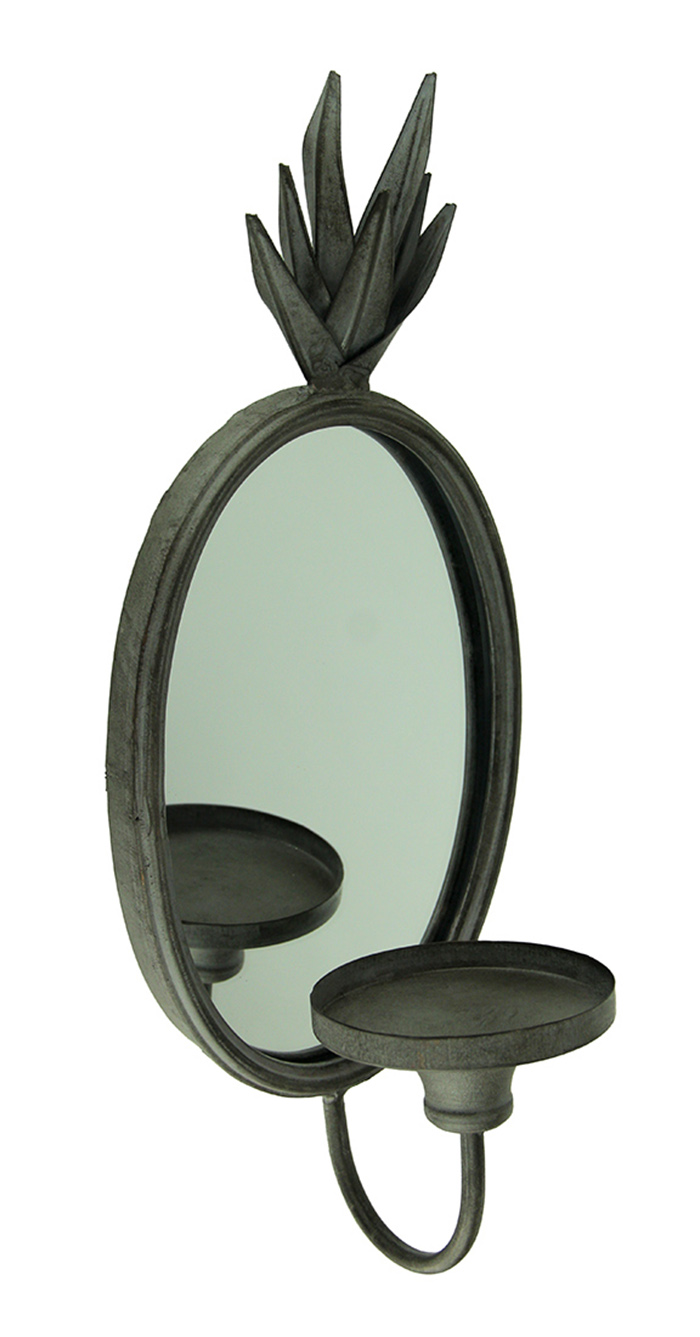 Three Hands Corp Set Of Wall Decor Three Hands Corp Rustic Metal Pinele Mirrored Wall Sconce Candle Holder