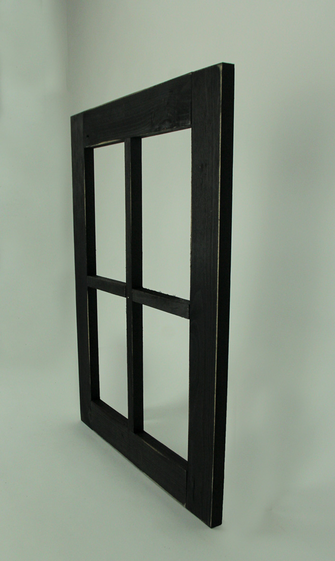 Direct International Rustic Black Framed Wood Window Frame Wall Direct International Rustic Black Framed Wood Window Frame Wall Hanging Set Of 2