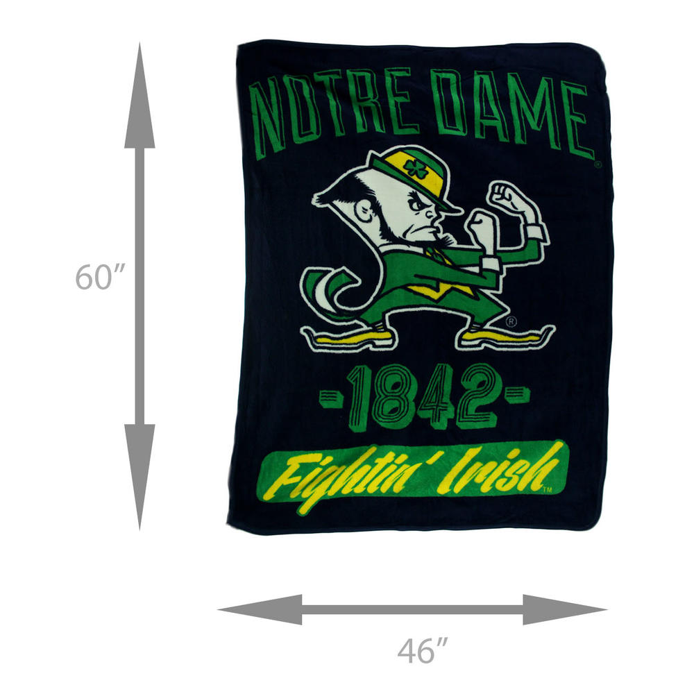 The Northwest Group Retro Notre Dame Plush Micro Raschel Throw Blanket
