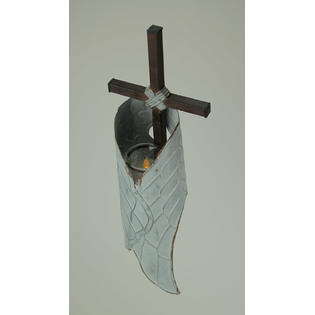 Mayrich Company Metal Cross And Angel Wings Wall Mounted Tealight